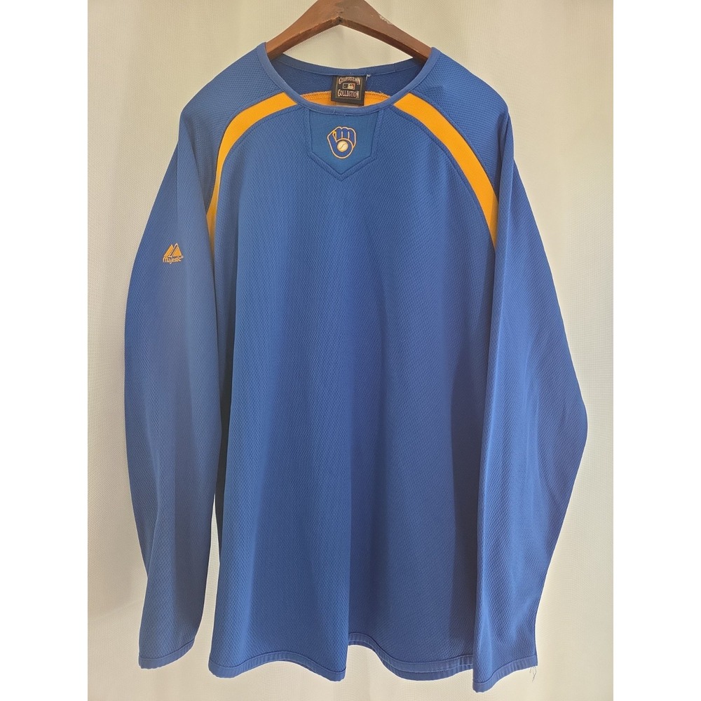 Vintage Majestic Milwaukee Brewers Therma Base Cooperstown Collection XXL